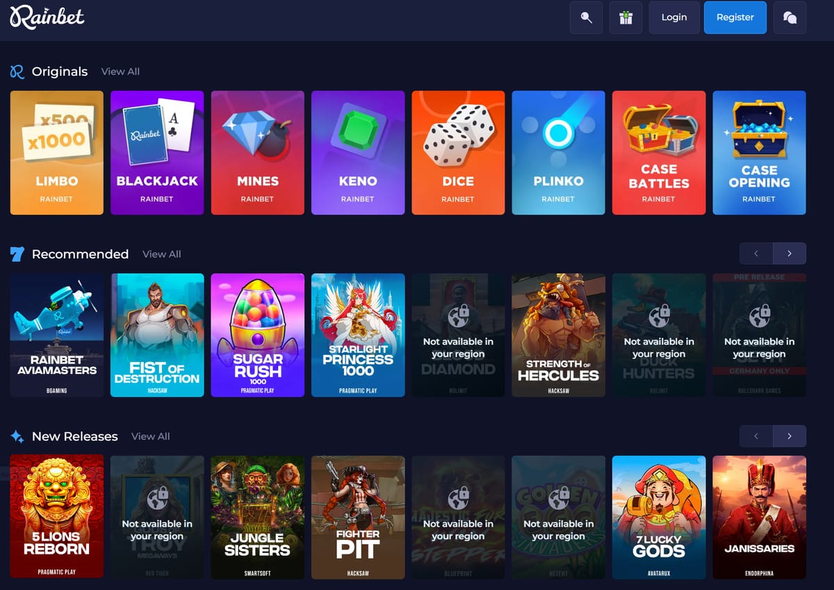 Gambling review site - Rain Bet